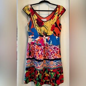 Moulinette Soeurs Anthropologie Silk Floral Dress